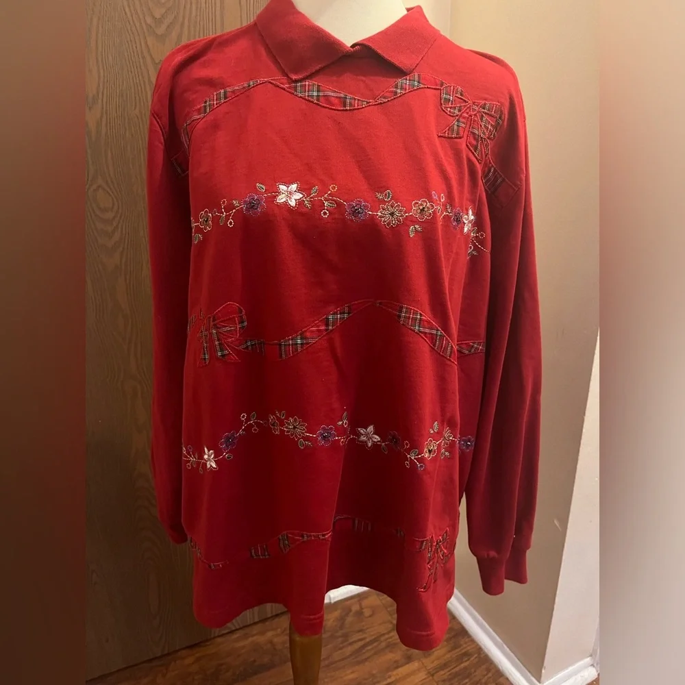 Red Alfred Dunner sweater 2x - Picture 1 of 4